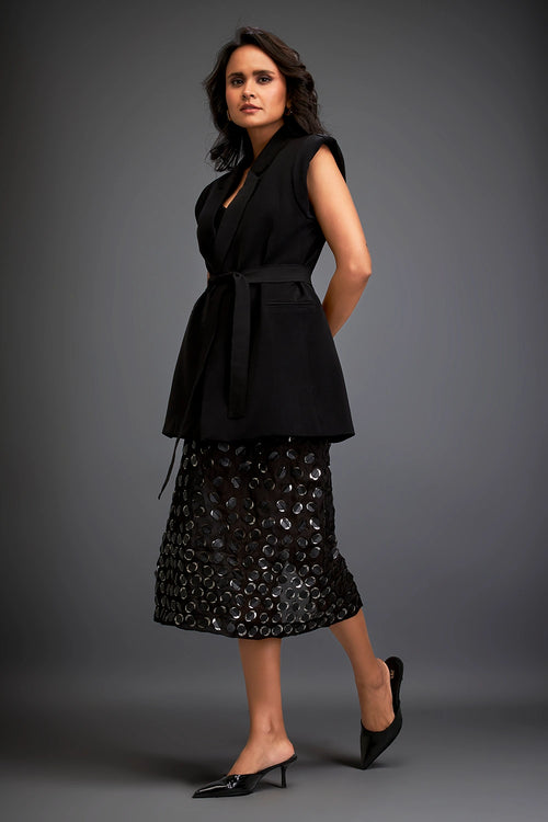 Black Gunmetal Glam Co-ord Set