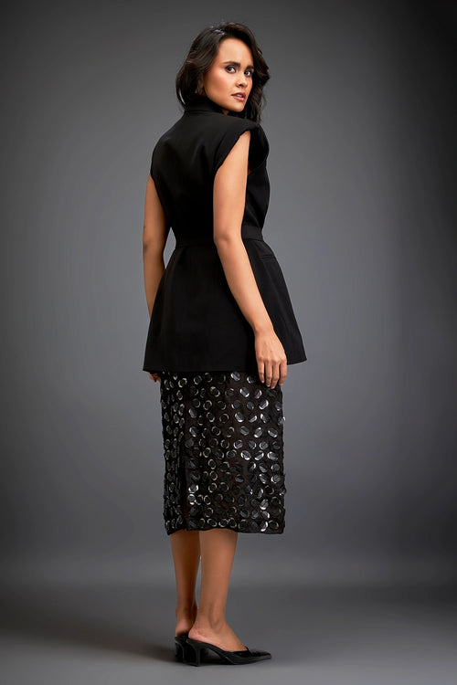Black Gunmetal Glam Co-ord Set