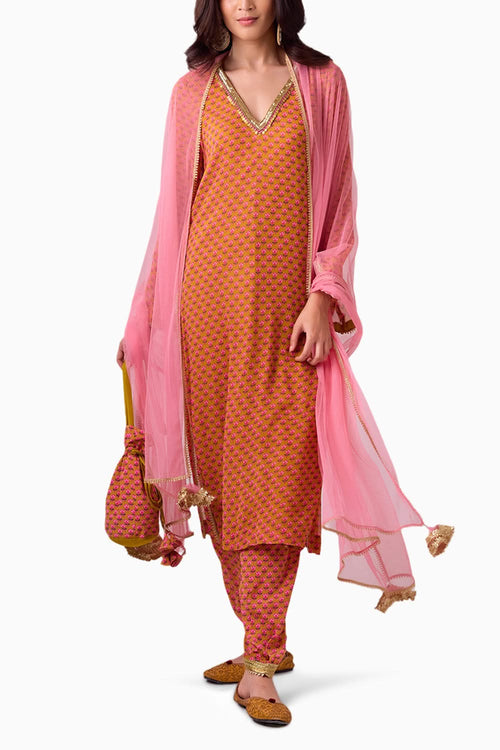 Haldi & Mithai Pink Kurta Set