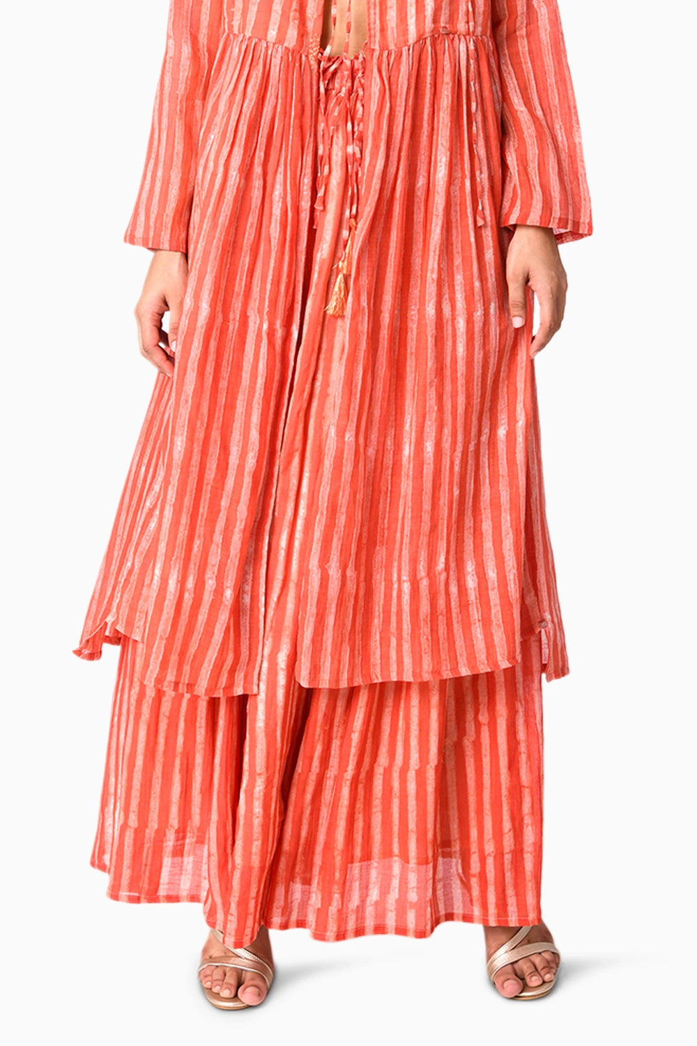 Wrap Tie Coral Shima Tama Co-ord