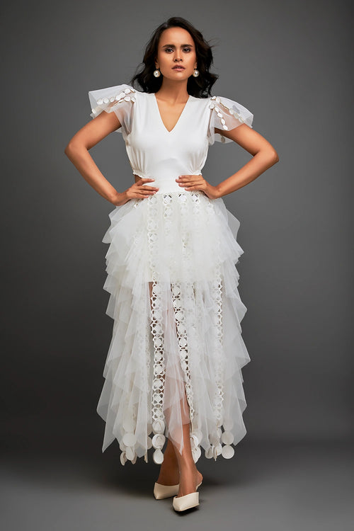White Metallic Muse Drama Set