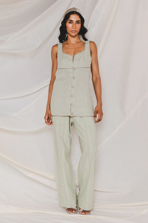 Maria Sage Green with Mint Green Co-ord Set