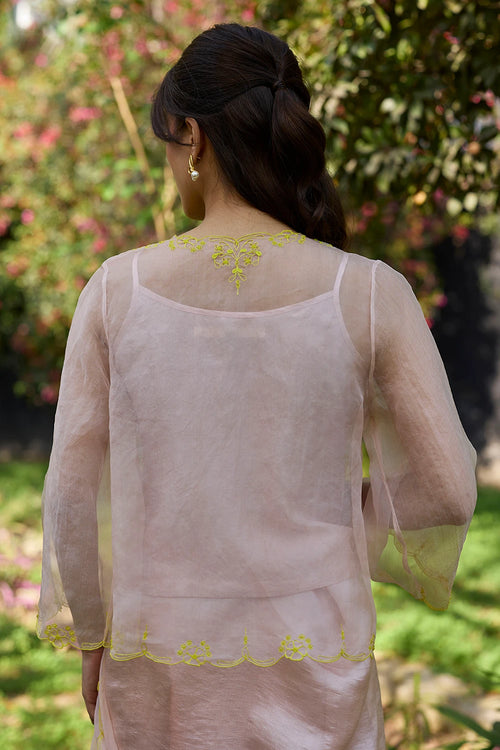 First Light Pink Embroidered Blouse