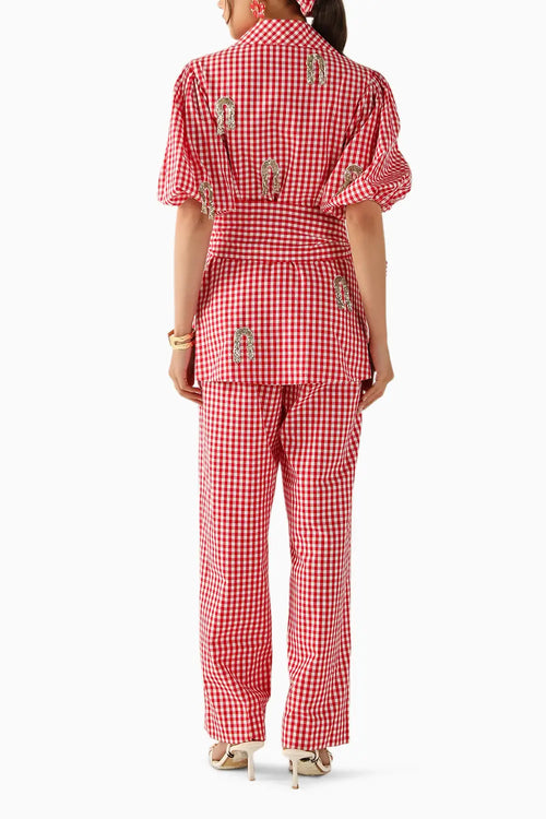 Riley Red-White Co-ord Set