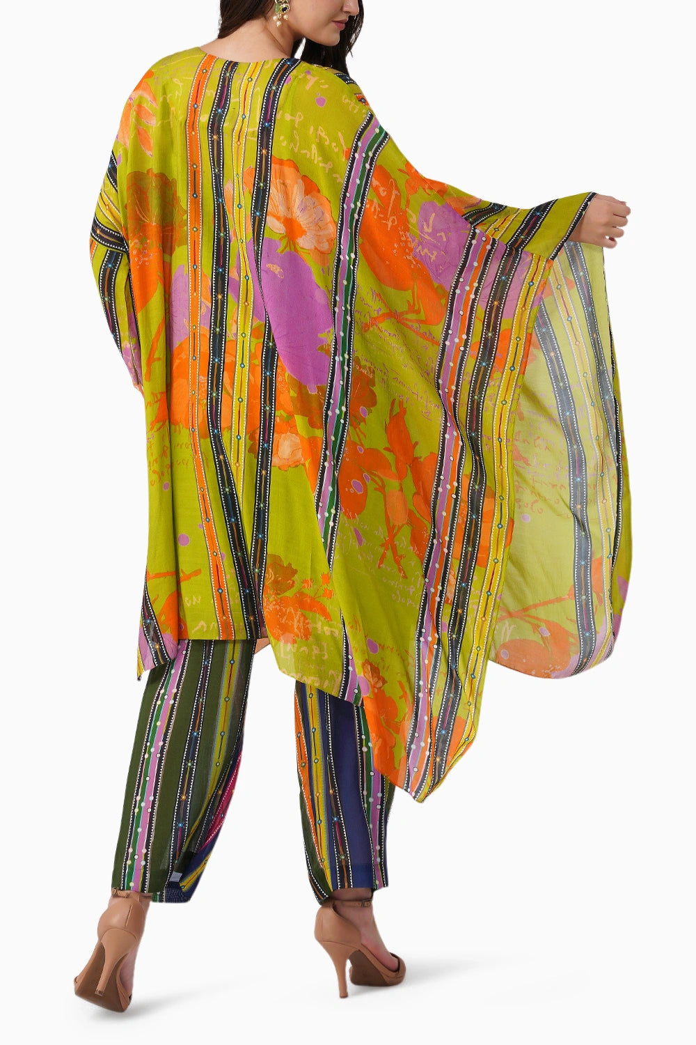 Banjara Bloom Asymmetric Kaftan Set