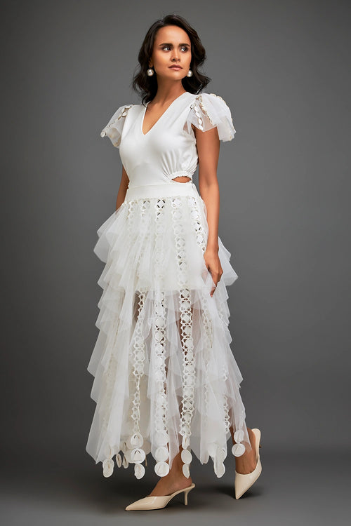 White Metallic Muse Drama Set