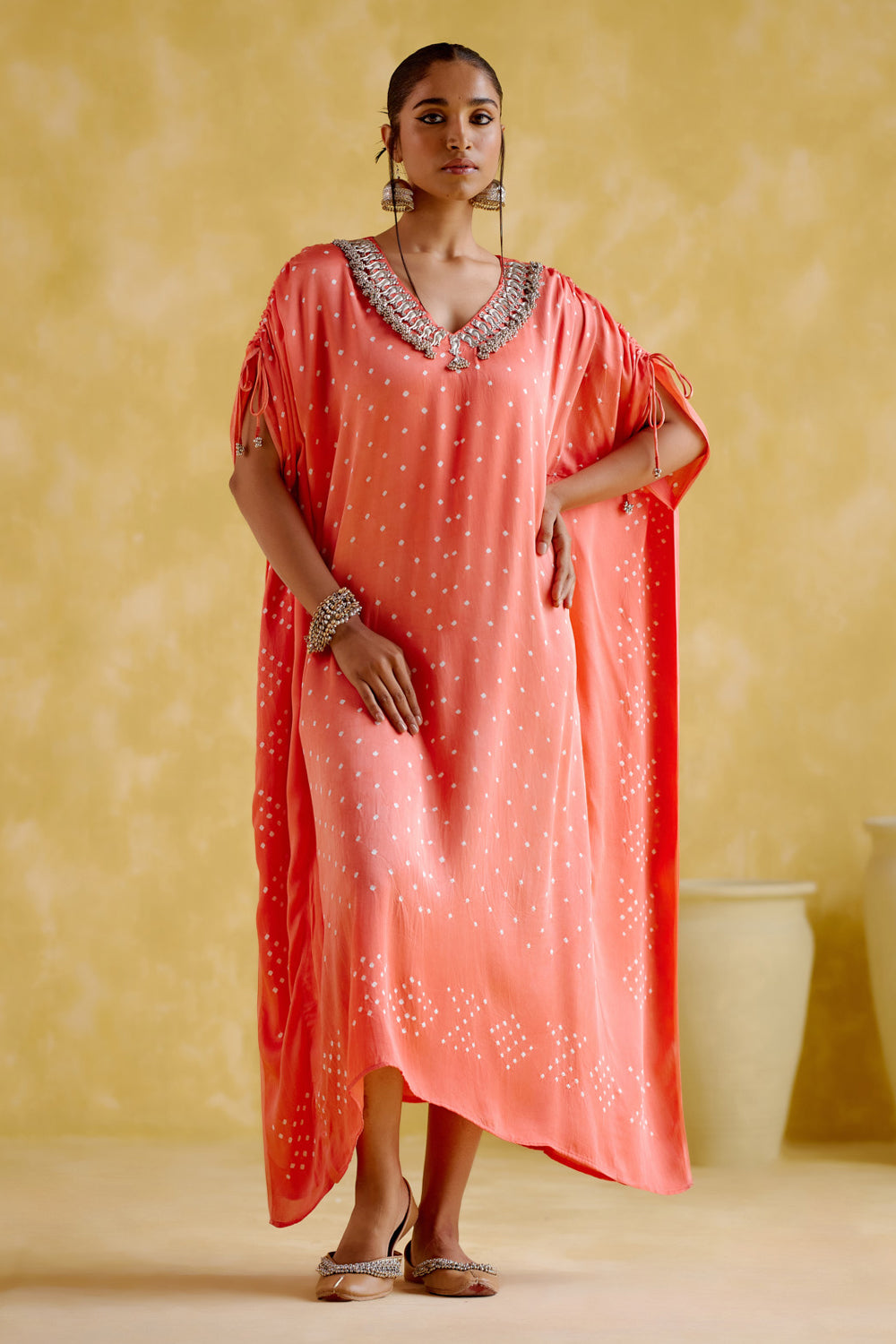 Dakshayani Peach Orange Kaftan