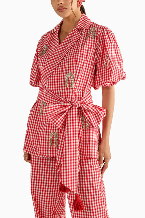 Riley Red-White Co-ord Set