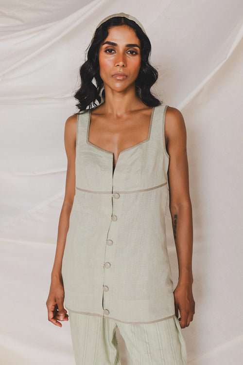 Maria Sage Green with Mint Green Maria Top