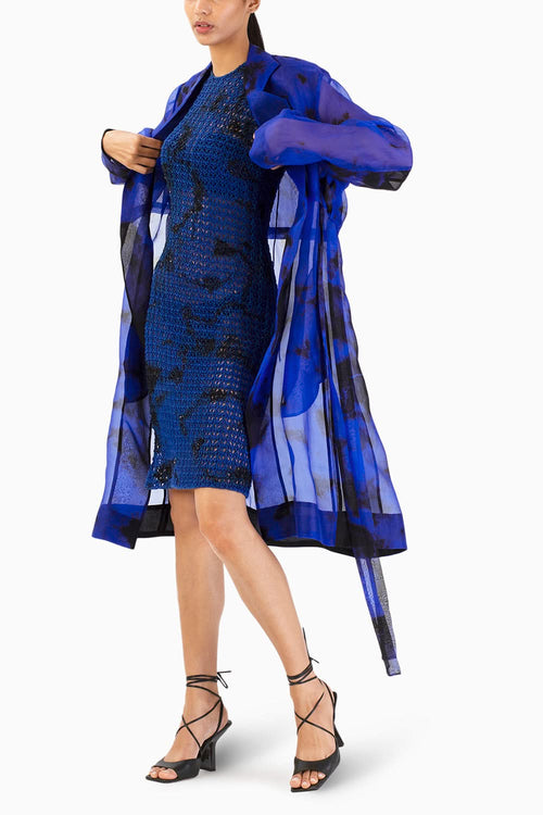 Celestial Sapphire Trench Coat