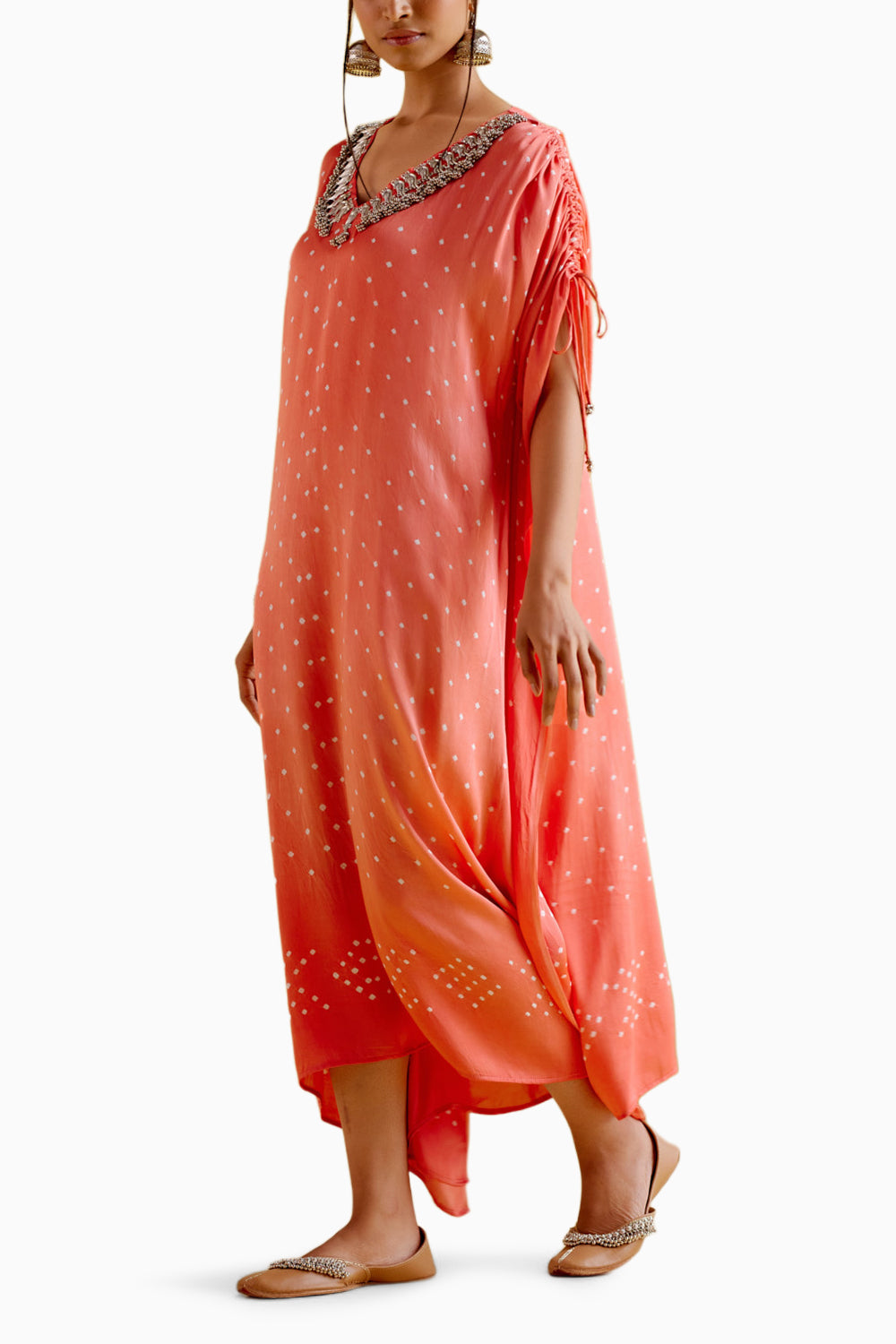 Dakshayani Peach Orange Kaftan