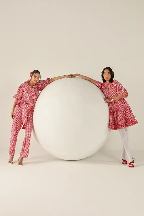 Riley Red-White Co-ord Set
