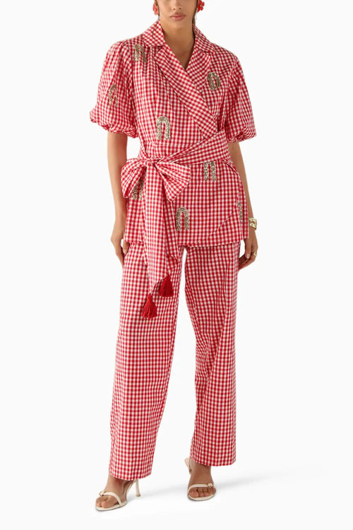 Riley Red-White Co-ord Set