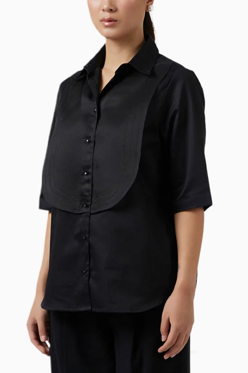 Organza Bib Black Shirt