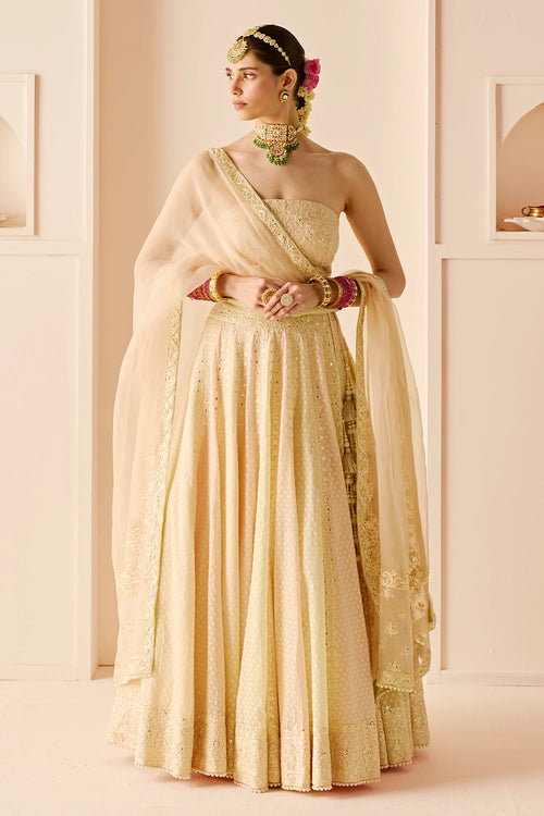 Umaiza Carnation Pink Lehenga with Blouse and Dupatta