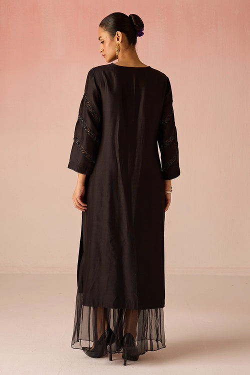 Midnight Bahaara Chanderi Silk Kurta Set