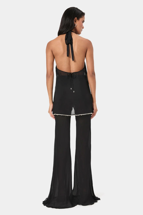 Midnight Shell Trim Flared Trousers