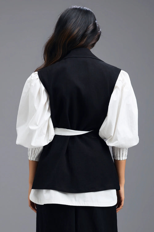 Black Sleeveless Tailored Vest