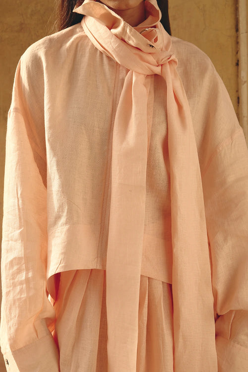 Rumi Tie Up Peach Shirt