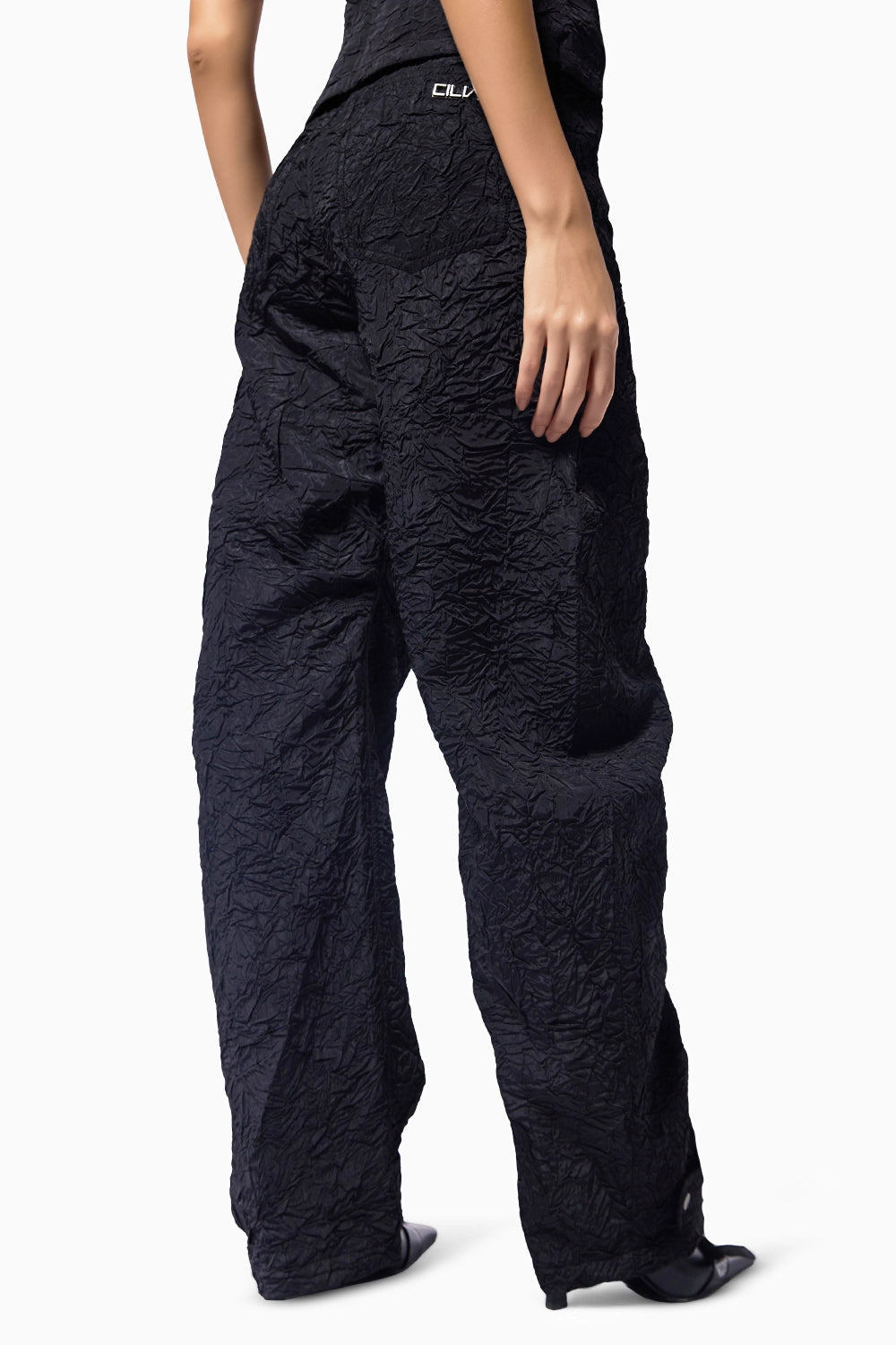 Charcoal Crushed D-Cut Pants