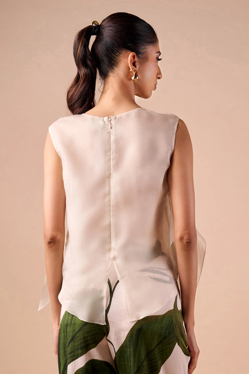 Organza Layer Ruffle Top