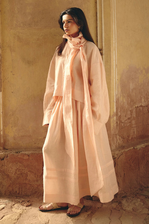 Rumi Tie Up Peach Shirt