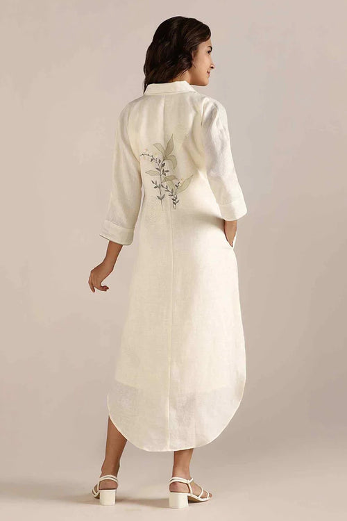 Honey Suckle Tie Off-White Dress