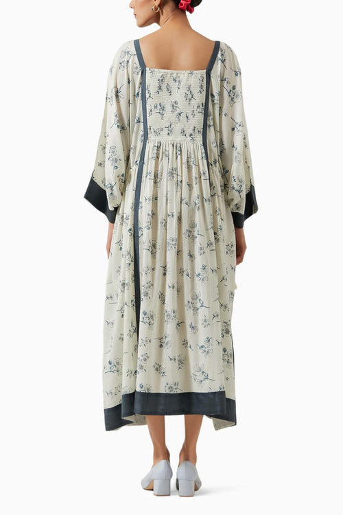 Ivory & Grey Printed Kaftan