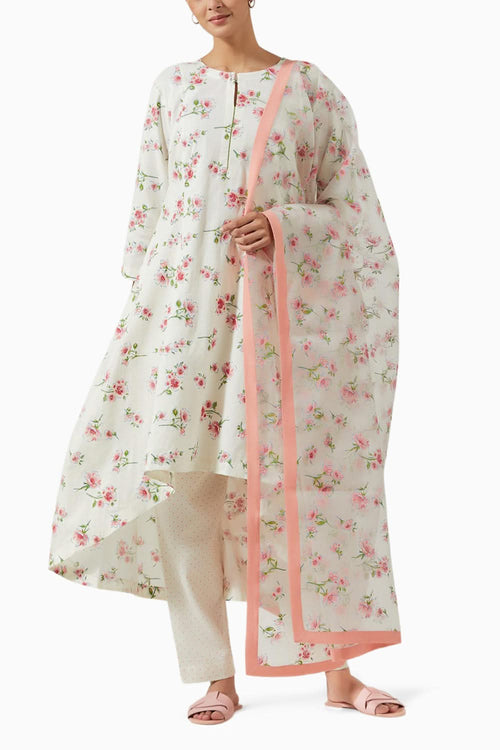 Ivory Printed Kurta Set