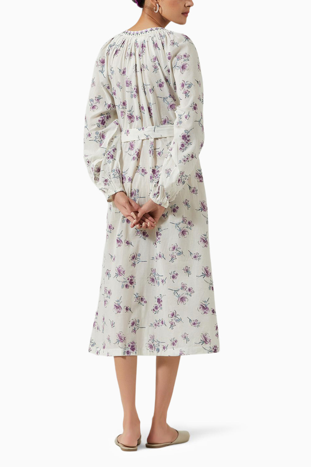 Ivory & Lavender Printed Dress