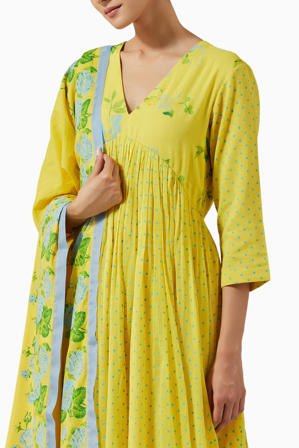 Yellow & Green Kurta Set