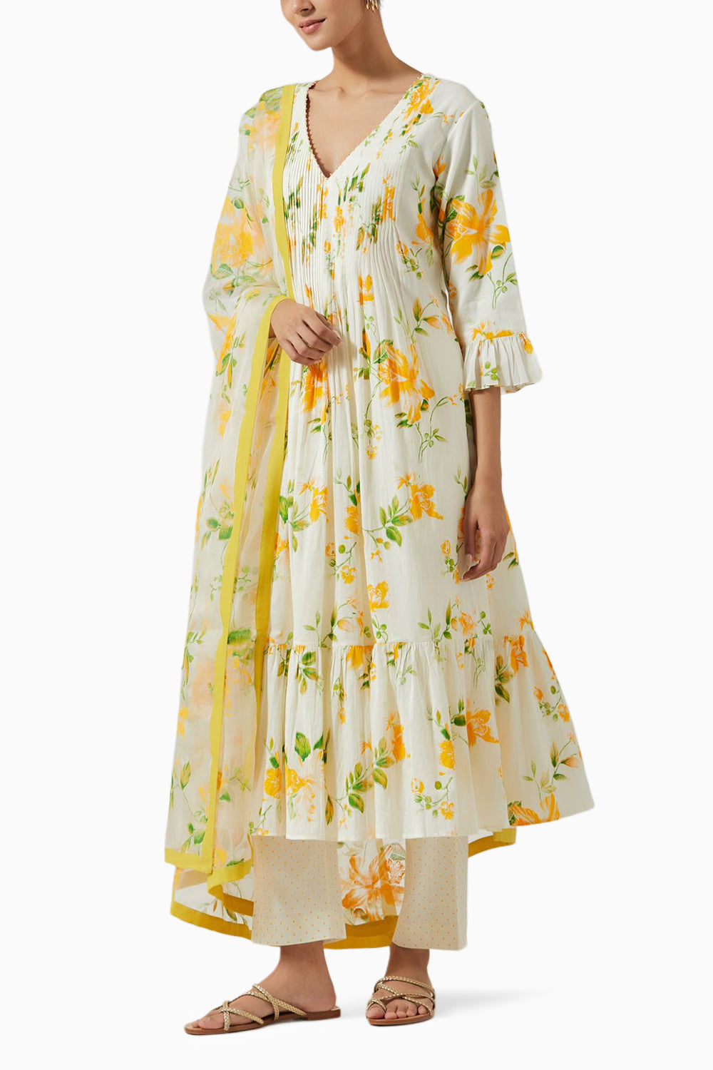 Ivory Multicolor Printed Kurta Set