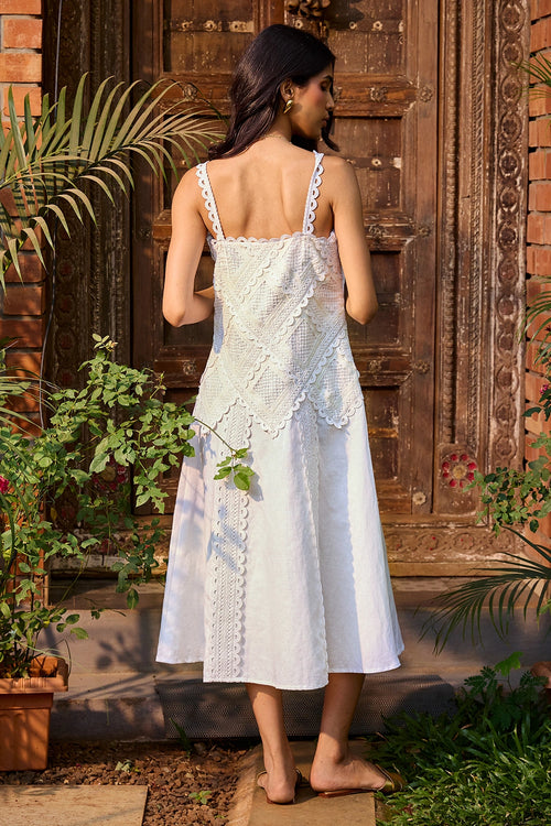 Ivory Lace Midi Dress