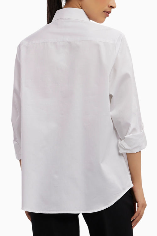 White Pearl Pocket Strip Shirt