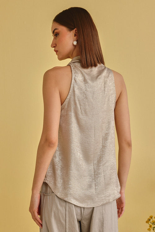 Shimmer Cowl Neck Top