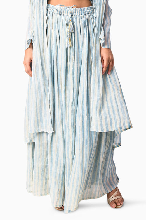 Wrap Tie Sky Shima Tama Co-ord