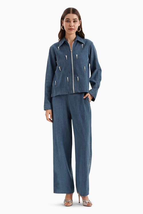 Medium Herringbone Denim Pants