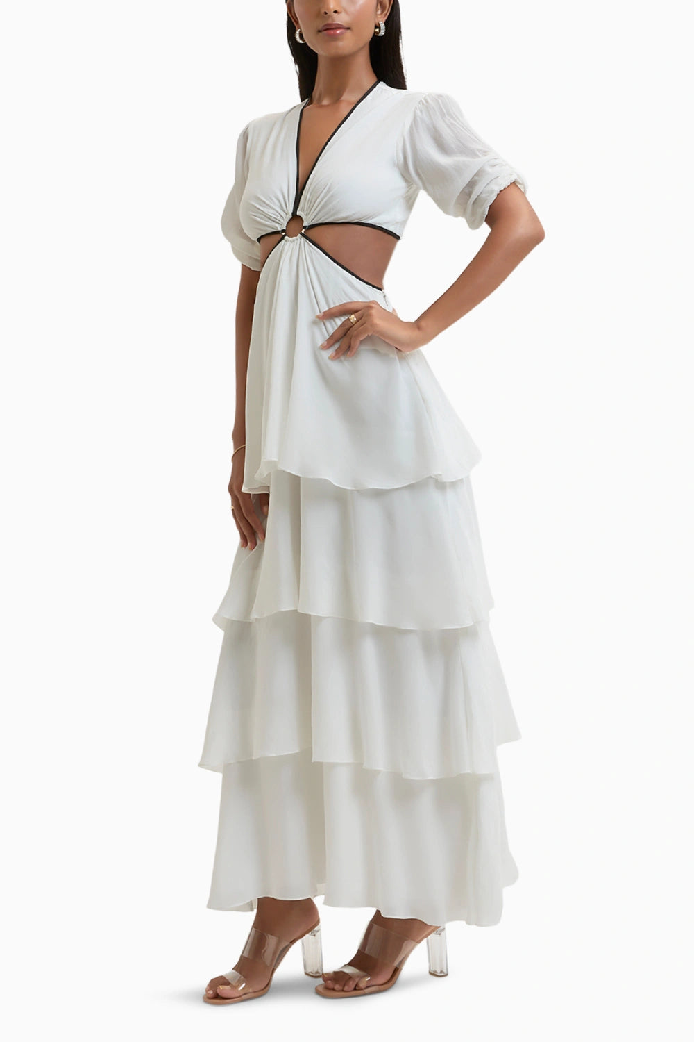 White Corsica Tiered Dress