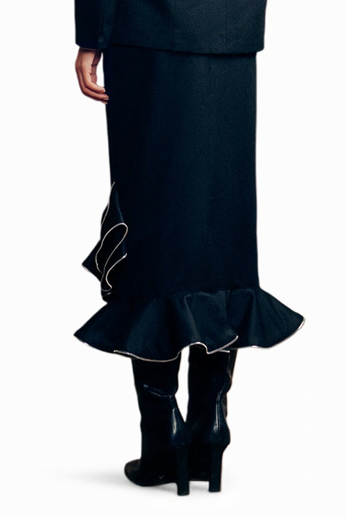 Zipper Frill Skirt