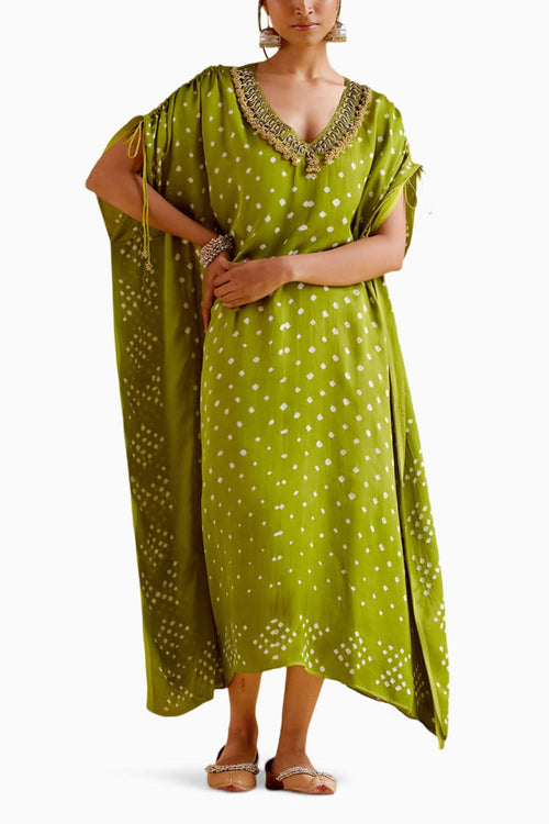 Dakshayani Green Kaftan