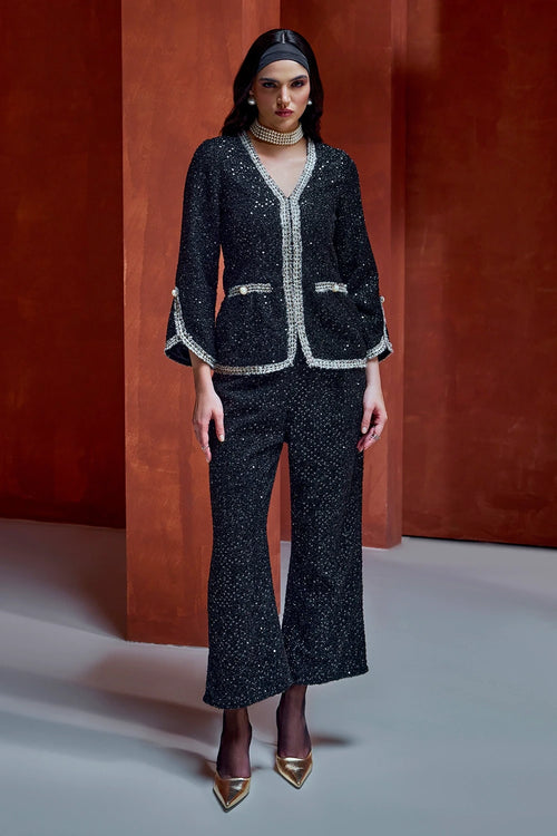 The Lumiere Black Tweed Co-ord Set