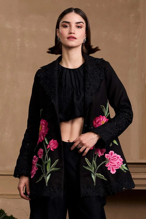 Black Rose Flared Jacket