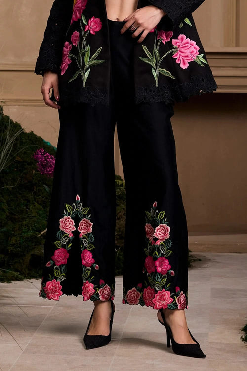 Black Rose Slit Bell Bottoms