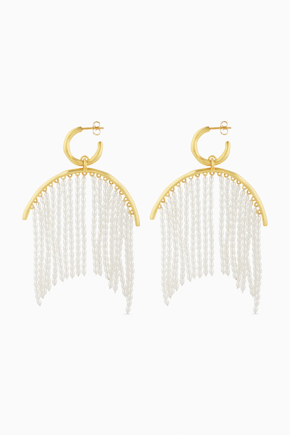 Pearl Zoned Statement Earrings