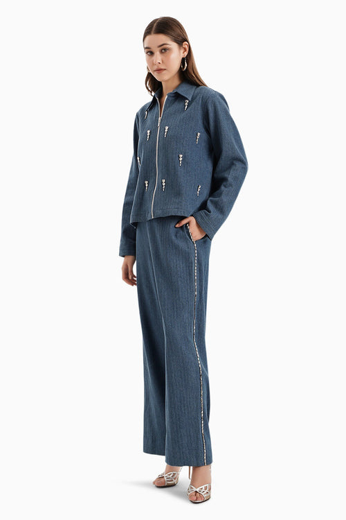 Medium Herringbone Denim Pants