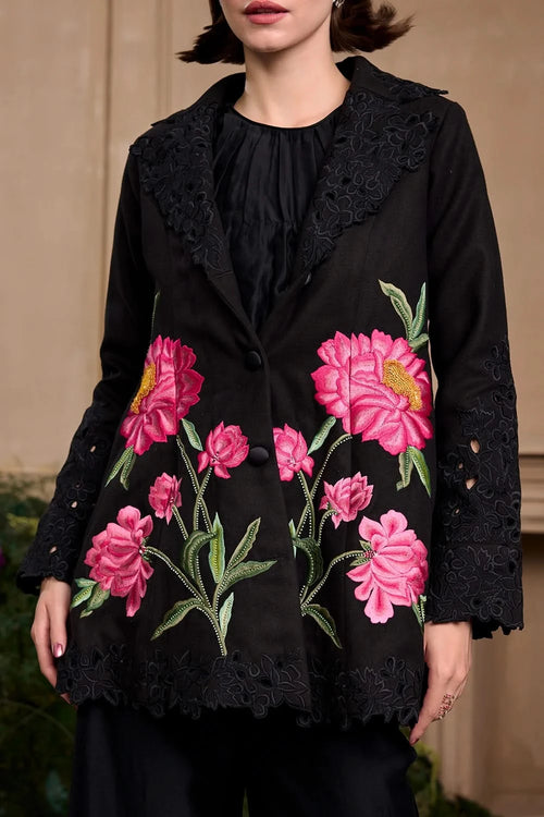 Black Rose Flared Jacket
