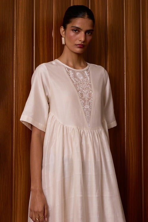 Callisto White Handwoven Dress