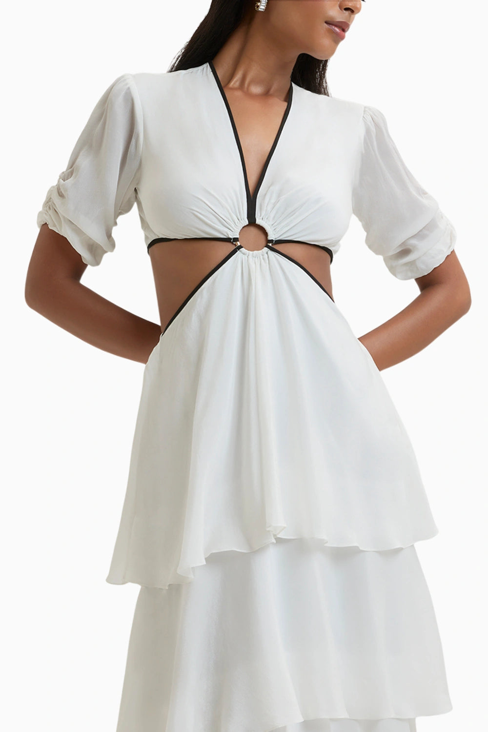 White Corsica Tiered Dress