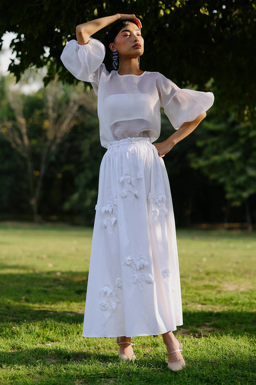 Raya Top With Petal Play Skirt