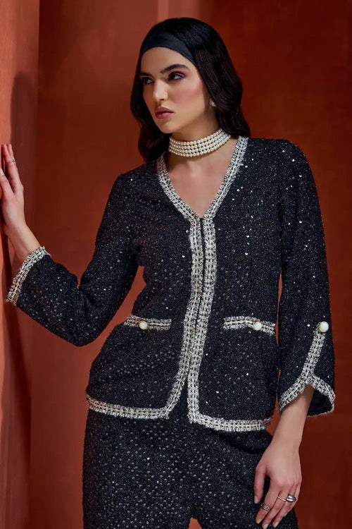 The Lumiere Black Tweed Co-ord Set